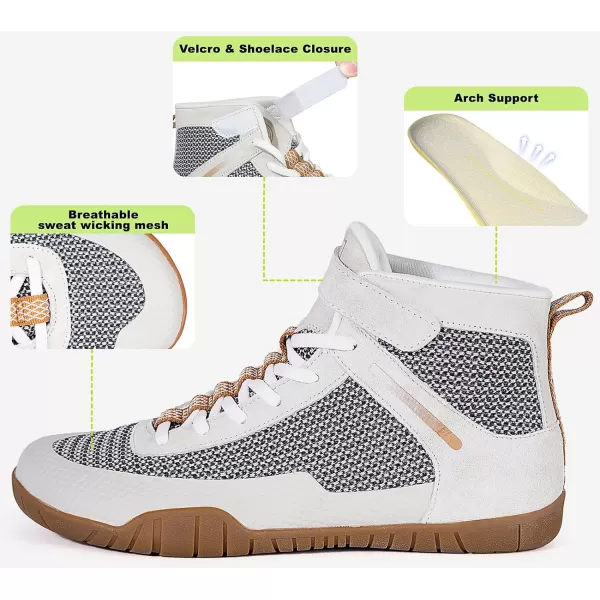 Men’s Barefoot Minimalist Shoes High Top Wide Fitness Cross-Trainer Zero Drop Sole