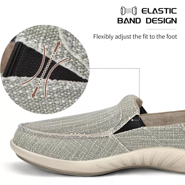 Mens Slip On Shoes, Canvas Loafers with Arch Support, Orthopedic Casual Sneakers for Plantar Fasciitis, Indoor &amp; Outdoor Walking Slippers Shoes for Pain Relief
