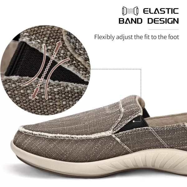 Mens Slip On Shoes, Canvas Loafers with Arch Support, Orthopedic Casual Sneakers for Plantar Fasciitis, Indoor &amp; Outdoor Walking Slippers Shoes for Pain Relief