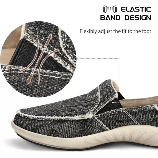 Mens Slip On Shoes, Canvas Loafers with Arch Support, Orthopedic Casual Sneakers for Plantar Fasciitis, Indoor &amp; Outdoor Walking Slippers Shoes for Pain Relief