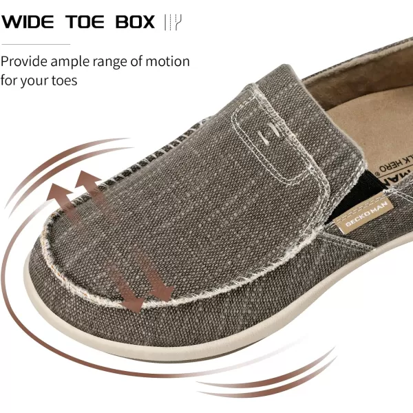 Mens Slip On Shoes, Canvas Loafers with Arch Support, Orthopedic Casual Sneakers for Plantar Fasciitis, Indoor &amp; Outdoor Walking Slippers Shoes for Pain Relief