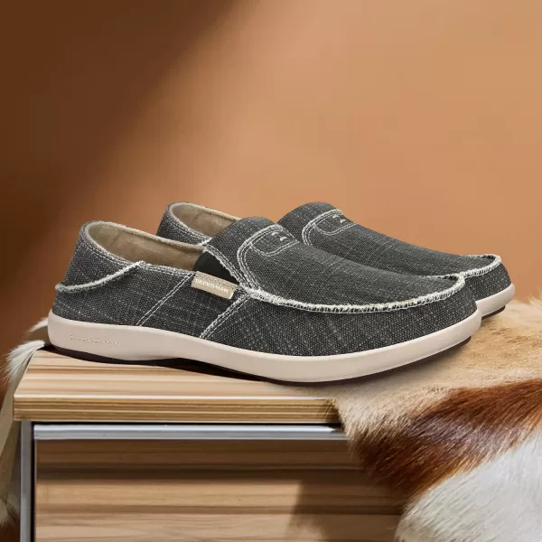 Mens Slip On Shoes, Canvas Loafers with Arch Support, Orthopedic Casual Sneakers for Plantar Fasciitis, Indoor &amp; Outdoor Walking Slippers Shoes for Pain Relief
