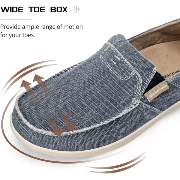Mens Slip On Shoes, Canvas Loafers with Arch Support, Orthopedic Casual Sneakers for Plantar Fasciitis, Indoor &amp; Outdoor Walking Slippers Shoes for Pain Relief