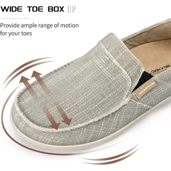 Mens Slip On Shoes, Canvas Loafers with Arch Support, Orthopedic Casual Sneakers for Plantar Fasciitis, Indoor &amp; Outdoor Walking Slippers Shoes for Pain Relief
