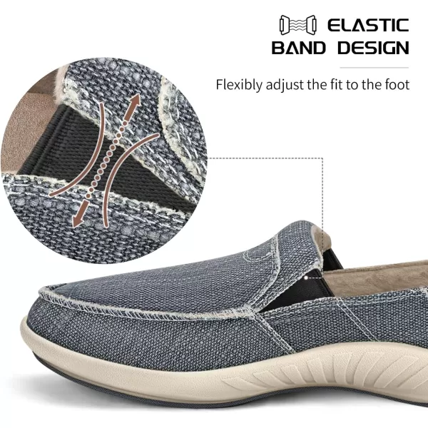 Mens Slip On Shoes, Canvas Loafers with Arch Support, Orthopedic Casual Sneakers for Plantar Fasciitis, Indoor &amp; Outdoor Walking Slippers Shoes for Pain Relief