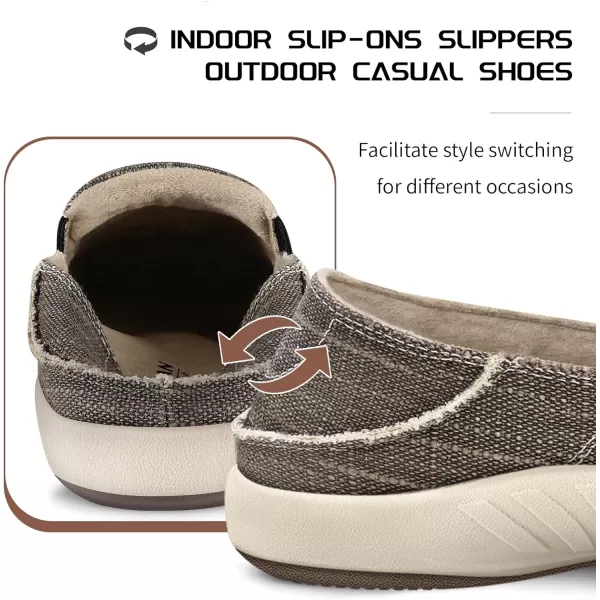 Mens Slip On Shoes, Canvas Loafers with Arch Support, Orthopedic Casual Sneakers for Plantar Fasciitis, Indoor &amp; Outdoor Walking Slippers Shoes for Pain Relief