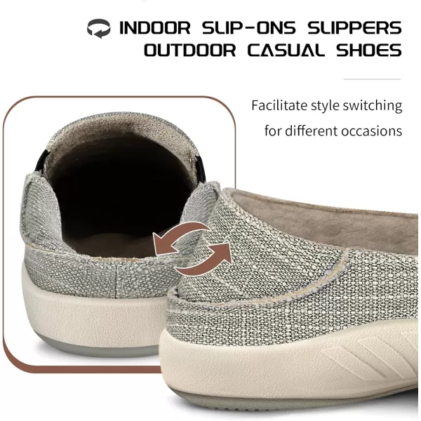 Mens Slip On Shoes, Canvas Loafers with Arch Support, Orthopedic Casual Sneakers for Plantar Fasciitis, Indoor &amp; Outdoor Walking Slippers Shoes for Pain Relief