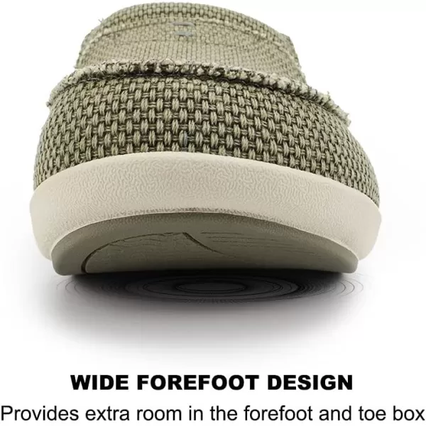 Mens Slippers with Arch Support, Canvas House Slipper for Men with Velvet Lining, Slip On Clog, Indoor Outdoor House Shoes with Anti-Skid Rubber Sole)