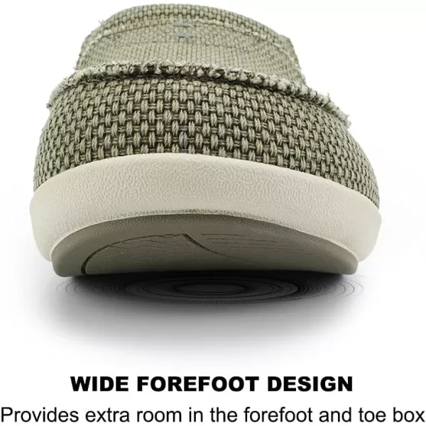 Mens Slippers with Arch Support, Canvas House Slipper for Men with Velvet Lining, Slip On Clog, Indoor Outdoor House Shoes with Anti-Skid Rubber Sole)
