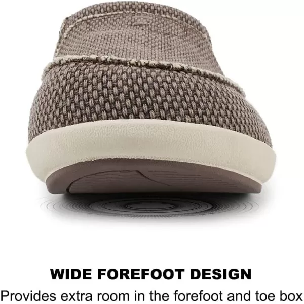 Mens Slippers with Arch Support, Canvas House Slipper for Men with Velvet Lining, Slip On Clog, Indoor Outdoor House Shoes with Anti-Skid Rubber Sole)