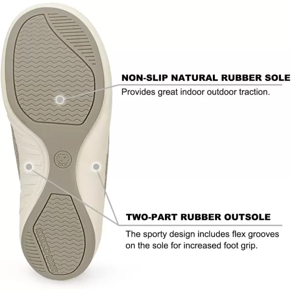 Mens Slippers with Arch Support, Canvas House Slipper for Men with Velvet Lining, Slip On Clog, Indoor Outdoor House Shoes with Anti-Skid Rubber Sole)