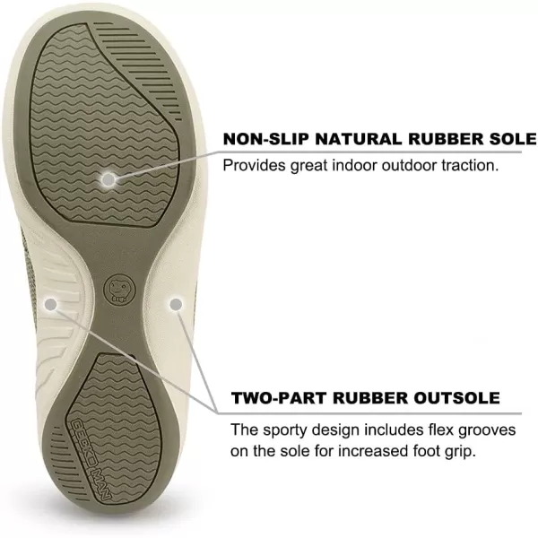 Mens Slippers with Arch Support, Canvas House Slipper for Men with Velvet Lining, Slip On Clog, Indoor Outdoor House Shoes with Anti-Skid Rubber Sole)