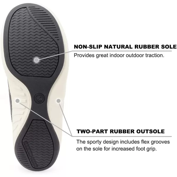 Mens Slippers with Arch Support, Canvas House Slipper for Men with Velvet Lining, Slip On Clog, Indoor Outdoor House Shoes with Anti-Skid Rubber Sole)
