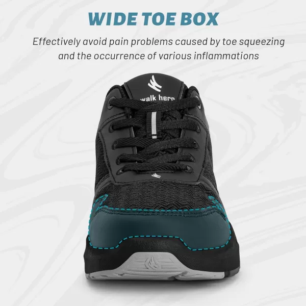 Mens Walking Shoes for Plantar Fasciitis, Orthopedic Sneakers for Men with Arch Support, Wide Toe Box Shoes for Pain Relief with Non Slip Rubber Sole