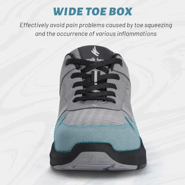 Mens Walking Shoes for Plantar Fasciitis, Orthopedic Sneakers for Men with Arch Support, Wide Toe Box Shoes for Pain Relief with Non Slip Rubber Sole