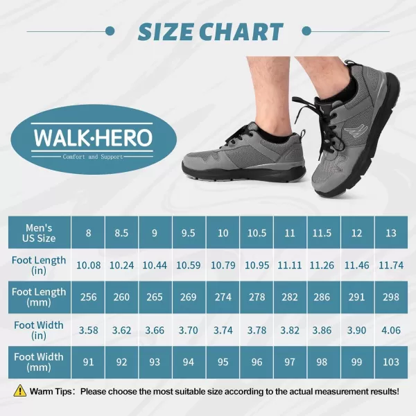 Mens Walking Shoes for Plantar Fasciitis, Orthopedic Sneakers for Men with Arch Support, Wide Toe Box Shoes for Pain Relief with Non Slip Rubber Sole