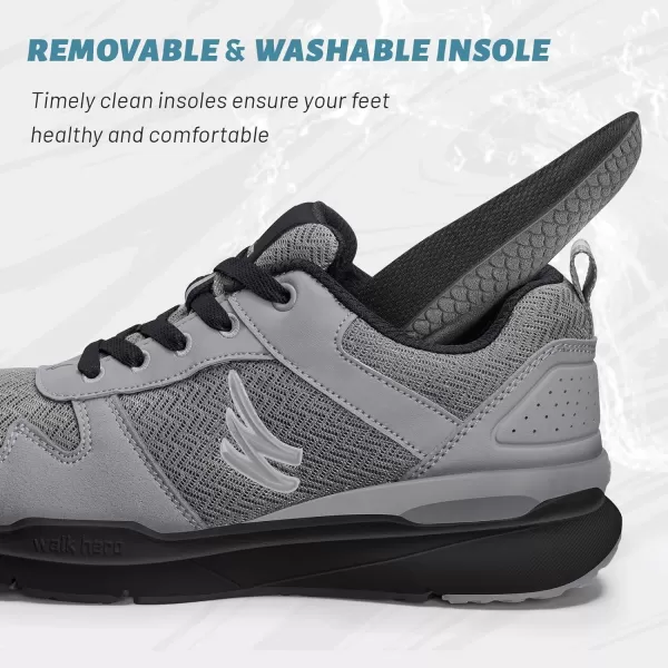Mens Walking Shoes for Plantar Fasciitis, Orthopedic Sneakers for Men with Arch Support, Wide Toe Box Shoes for Pain Relief with Non Slip Rubber Sole