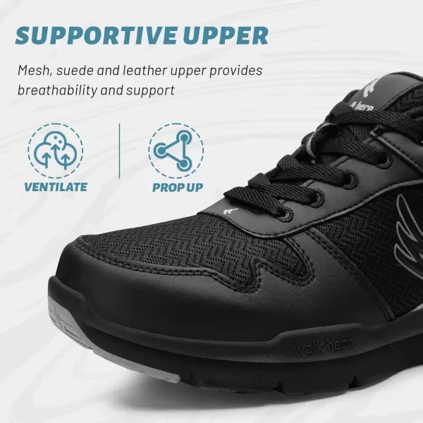 Mens Walking Shoes for Plantar Fasciitis, Orthopedic Sneakers for Men with Arch Support, Wide Toe Box Shoes for Pain Relief with Non Slip Rubber Sole