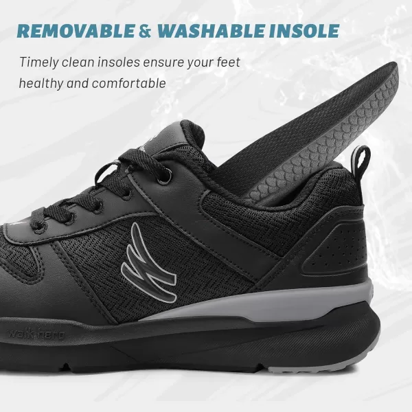 Mens Walking Shoes for Plantar Fasciitis, Orthopedic Sneakers for Men with Arch Support, Wide Toe Box Shoes for Pain Relief with Non Slip Rubber Sole