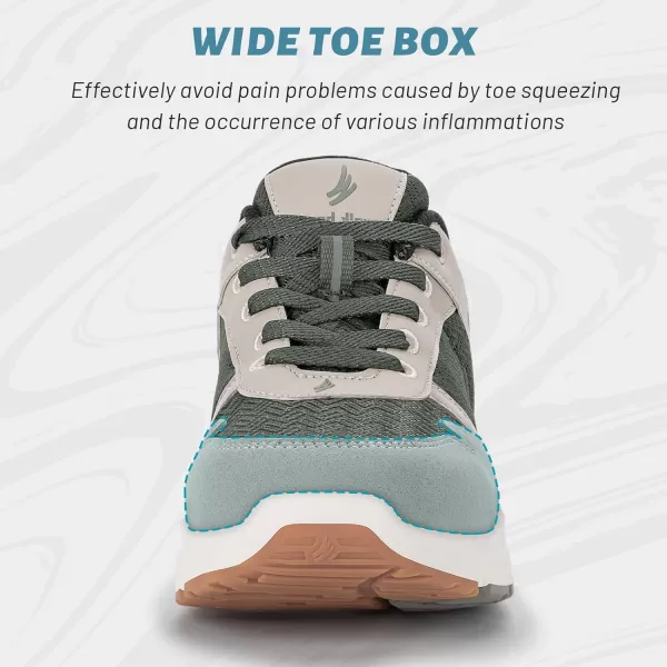 Mens Walking Shoes for Plantar Fasciitis, Orthopedic Sneakers for Men with Arch Support, Wide Toe Box Shoes for Pain Relief with Non Slip Rubber Sole
