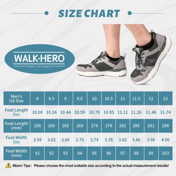 Mens Walking Shoes for Plantar Fasciitis, Orthopedic Sneakers for Men with Arch Support, Wide Toe Box Shoes for Pain Relief with Non Slip Rubber Sole