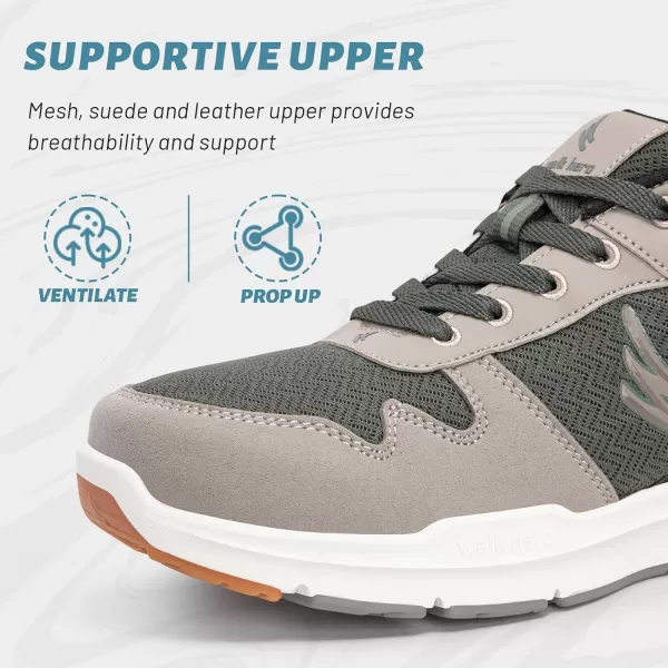 Mens Walking Shoes for Plantar Fasciitis, Orthopedic Sneakers for Men with Arch Support, Wide Toe Box Shoes for Pain Relief with Non Slip Rubber Sole