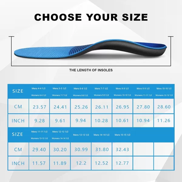 Plantar Fasciitis Feet Insoles Arch Supports Orthotics Inserts Relieve Flat Feet, High Arch, Foot Pain Mens 5-5 1/2 | Womens 7-7 1/2