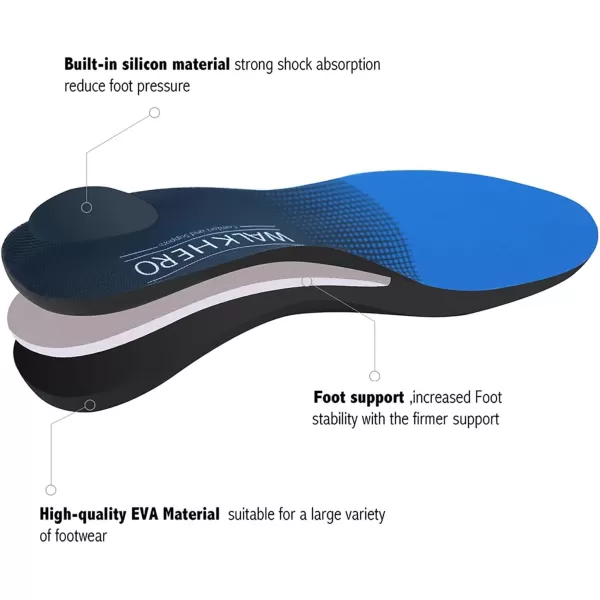 Plantar Fasciitis Feet Insoles Arch Supports Orthotics Inserts Relieve Flat Feet, High Arch, Foot Pain Mens 5-5 1/2 | Womens 7-7 1/2