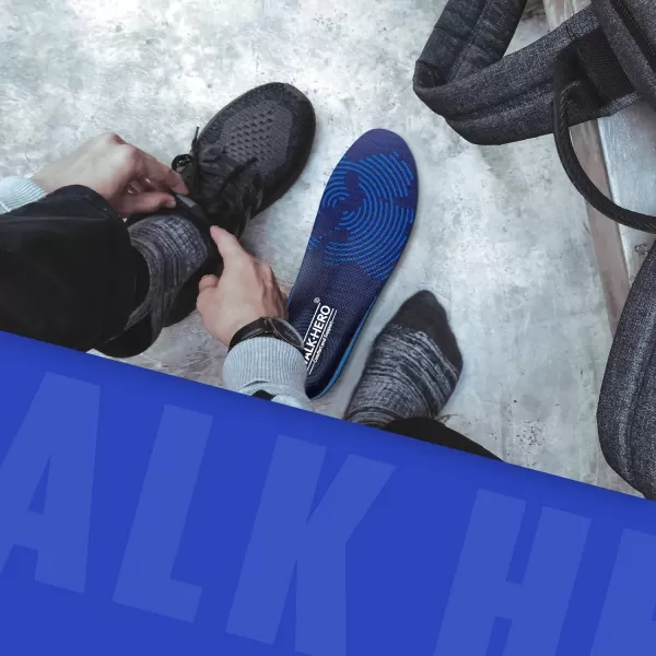 WALKHERO Medium Arch Support Insoles - Cushioning Orthotic Insoles, Plantar Fasciitis Inserts for Men &amp; Women to Relieve Foot Pain and Provide Shock Absorption  Mens 8-8 1/2