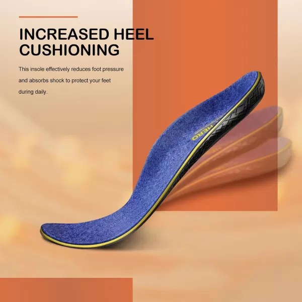 WALKHERO Wool Insoles - Fleece Arch Supports Inserts, Plantar Fasciitis Relief, Cushion Comfort Warm Sheepskin Shoe Insoles for Cold Weather 