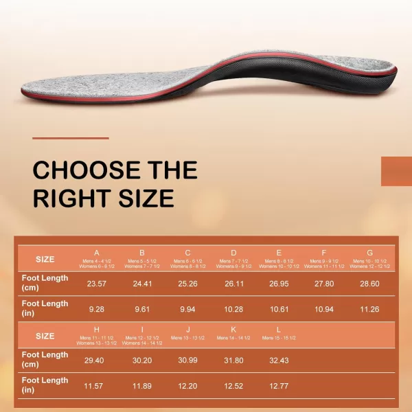 WALKHERO Wool Insoles - Fleece Arch Supports Inserts, Plantar Fasciitis Relief, Cushion Comfort Warm Sheepskin Shoe Insoles for Cold Weather 