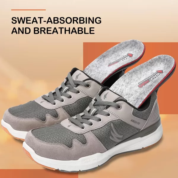 WALKHERO Wool Insoles - Fleece Arch Supports Inserts, Plantar Fasciitis Relief, Cushion Comfort Warm Sheepskin Shoe Insoles for Cold Weather 