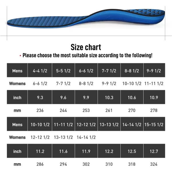 Walkhero Plantar Fasciitis Insoles, High Arch Support Orthotic Shoe Inserts, Relieve Foot Pain and Flat Foot 