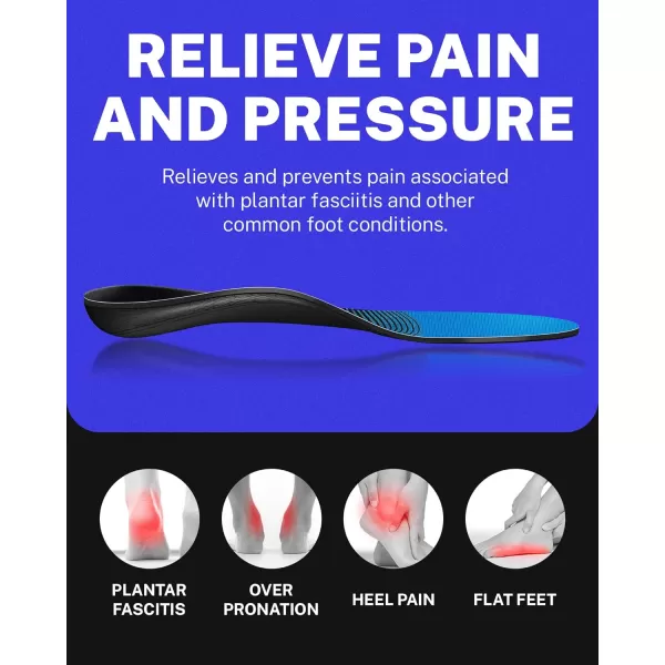 Walkhero Plantar Fasciitis Pain Relief Insoles High Arch Support Orthotic Shoes Inserts, Relieve Flat Feet and Foot Fatigue 