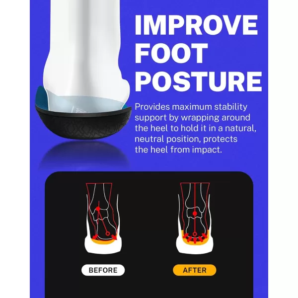 Walkhero Plantar Fasciitis Pain Relief Insoles High Arch Support Orthotic Shoes Inserts, Relieve Flat Feet and Foot Fatigue 