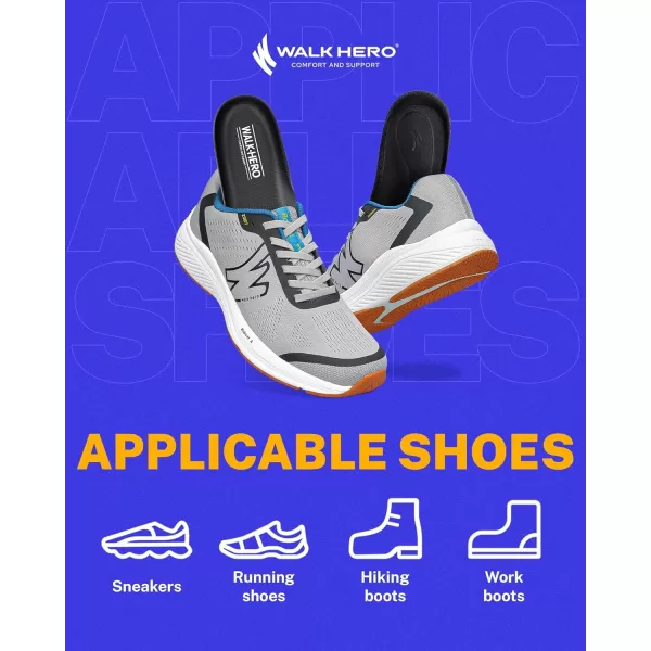 Walkhero Plantar Fasciitis Pain Relief Insoles High Arch Support Orthotic Shoes Inserts, Relieve Flat Feet and Foot Fatigue 