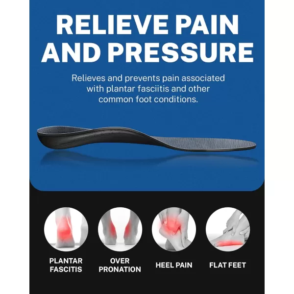 Walkhero Plantar Fasciitis Pain Relief Insoles High Arch Support Orthotic Shoes Inserts, Relieve Flat Feet and Foot Fatigue 