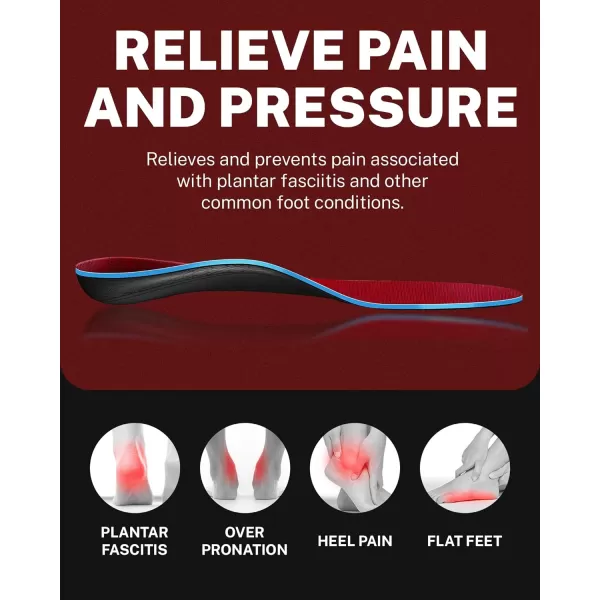 Walkhero Plantar Fasciitis Pain Relief Insoles High Arch Support Orthotic Shoes Inserts, Relieve Flat Feet and Foot Fatigue 