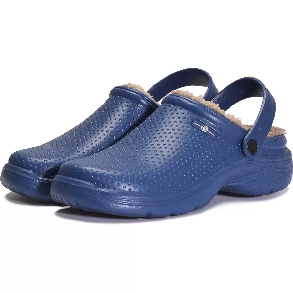 Womens Mens Fur Lined Clogs Waterproof Garden Shoes Winter Warm House Slippers Indoor Outdoor Mules