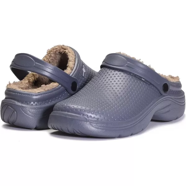 Womens Mens Fur Lined Clogs Waterproof Garden Shoes Winter Warm House Slippers Indoor Outdoor Mules