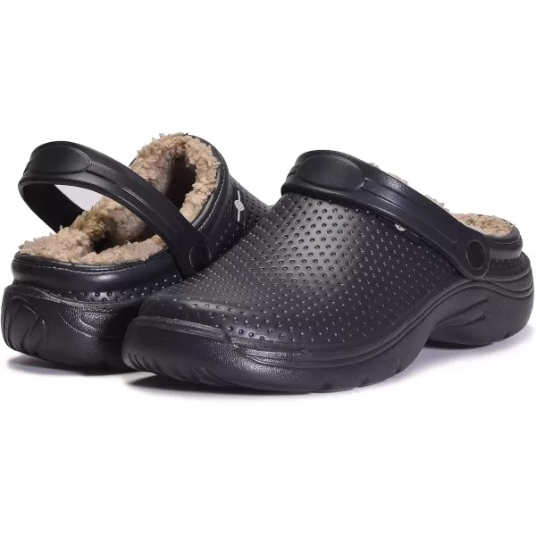 Womens Mens Fur Lined Clogs Waterproof Garden Shoes Winter Warm House Slippers Indoor Outdoor Mules