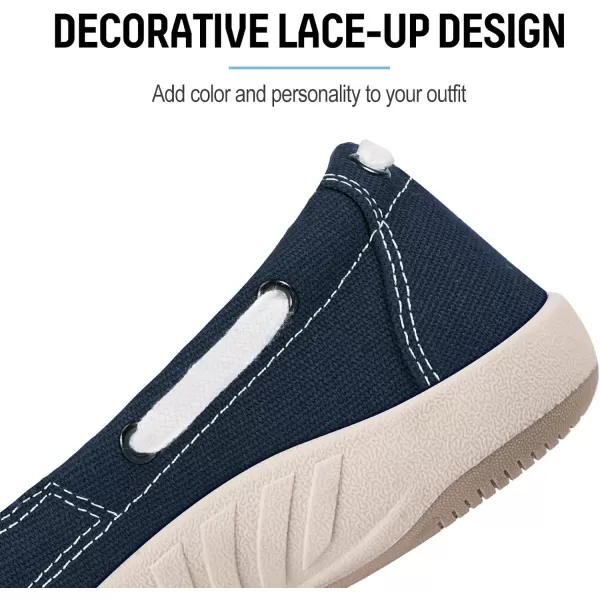 Womens Slip On Shoes - Casual Boat Loafers Shoes for Women with Arch Support - Plantar Fasciitis Canvas Sneakers for Daily Walking
