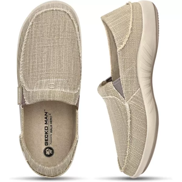Mens Slip On Shoes, Canvas Loafers with Arch Support, Orthopedic Casual Sneakers for Plantar Fasciitis, Indoor &amp; Outdoor Walking Slippers Shoes for Pain Relief