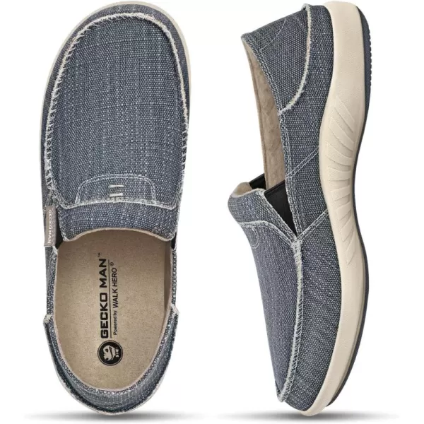 Mens Slip On Shoes, Canvas Loafers with Arch Support, Orthopedic Casual Sneakers for Plantar Fasciitis, Indoor &amp; Outdoor Walking Slippers Shoes for Pain Relief