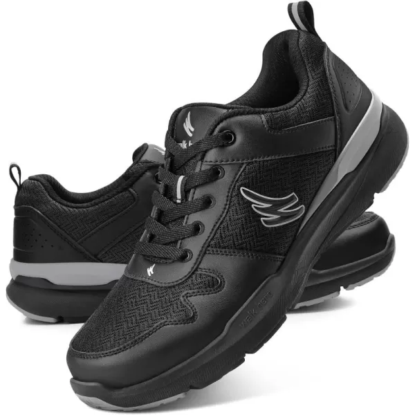Mens Walking Shoes for Plantar Fasciitis, Orthopedic Sneakers for Men with Arch Support, Wide Toe Box Shoes for Pain Relief with Non Slip Rubber Sole