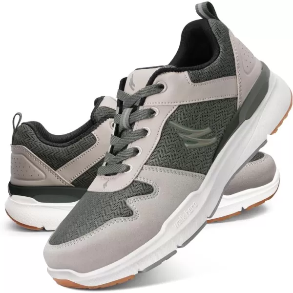 Mens Walking Shoes for Plantar Fasciitis, Orthopedic Sneakers for Men with Arch Support, Wide Toe Box Shoes for Pain Relief with Non Slip Rubber Sole