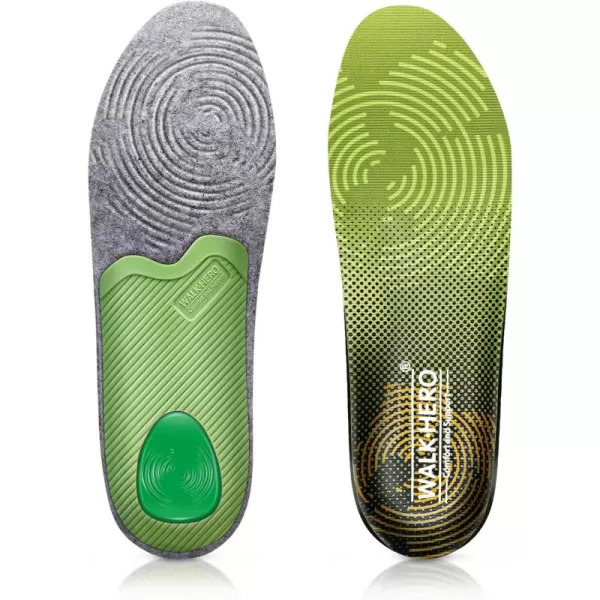 WALKHERO Medium Arch Support Insoles - Cushioning Orthotic Insoles, Plantar Fasciitis Inserts for Men &amp; Women to Relieve Foot Pain and Provide Shock Absorption  Mens 8-8 1/2