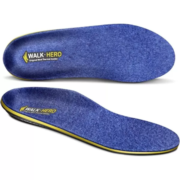 WALKHERO Wool Insoles - Fleece Arch Supports Inserts, Plantar Fasciitis Relief, Cushion Comfort Warm Sheepskin Shoe Insoles for Cold Weather 