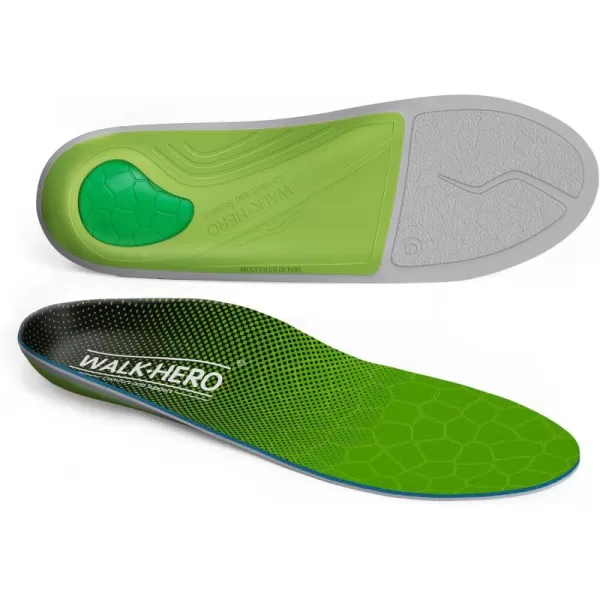 Walkhero Arch Support Inserts - Gel Plantar Fasciitis Insoles for Women and Men, Orthotic for Relief of Fatigue and Foot Pain 