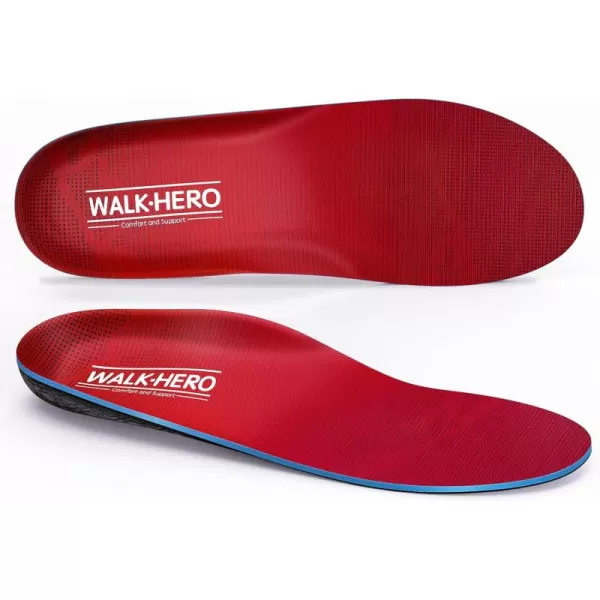 Walkhero Plantar Fasciitis Pain Relief Insoles High Arch Support Orthotic Shoes Inserts, Relieve Flat Feet and Foot Fatigue 